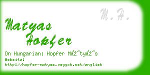 matyas hopfer business card